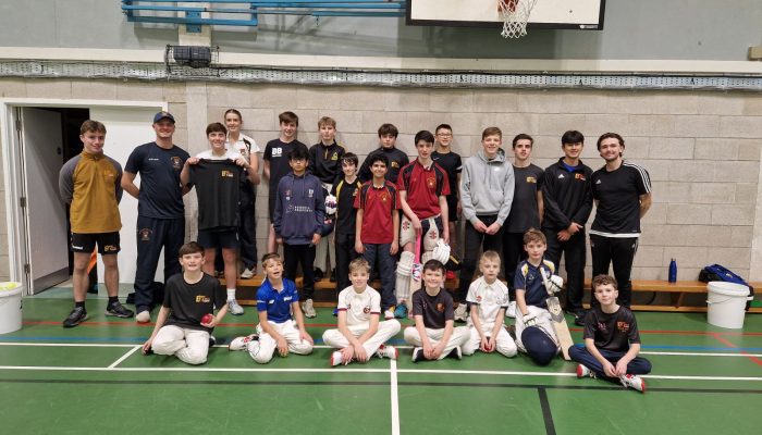 Group of young cricketers at Coaching session