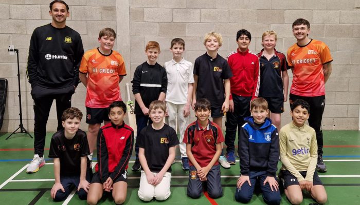 Group of young cricketers at Coaching session